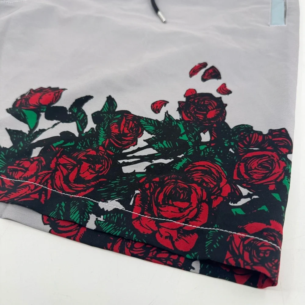 Section 119 Grateful Dead Bertha Skeleton Rose Board Shorts Grey Mens 36 Waist